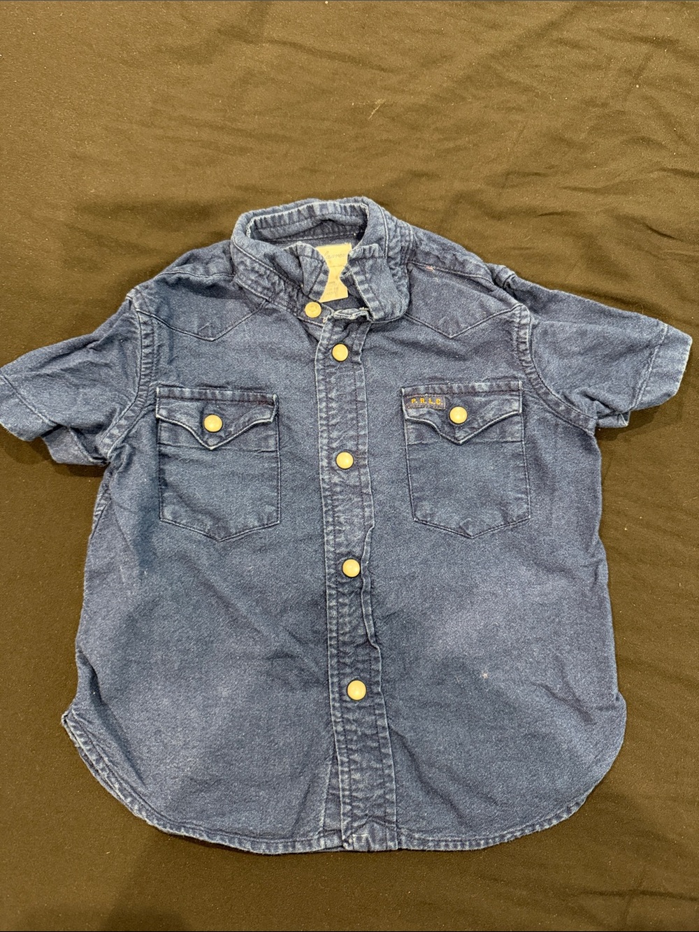 Ralph Lauren Boys' Short-Sleeve Denim Button-Down Shirt - Blue